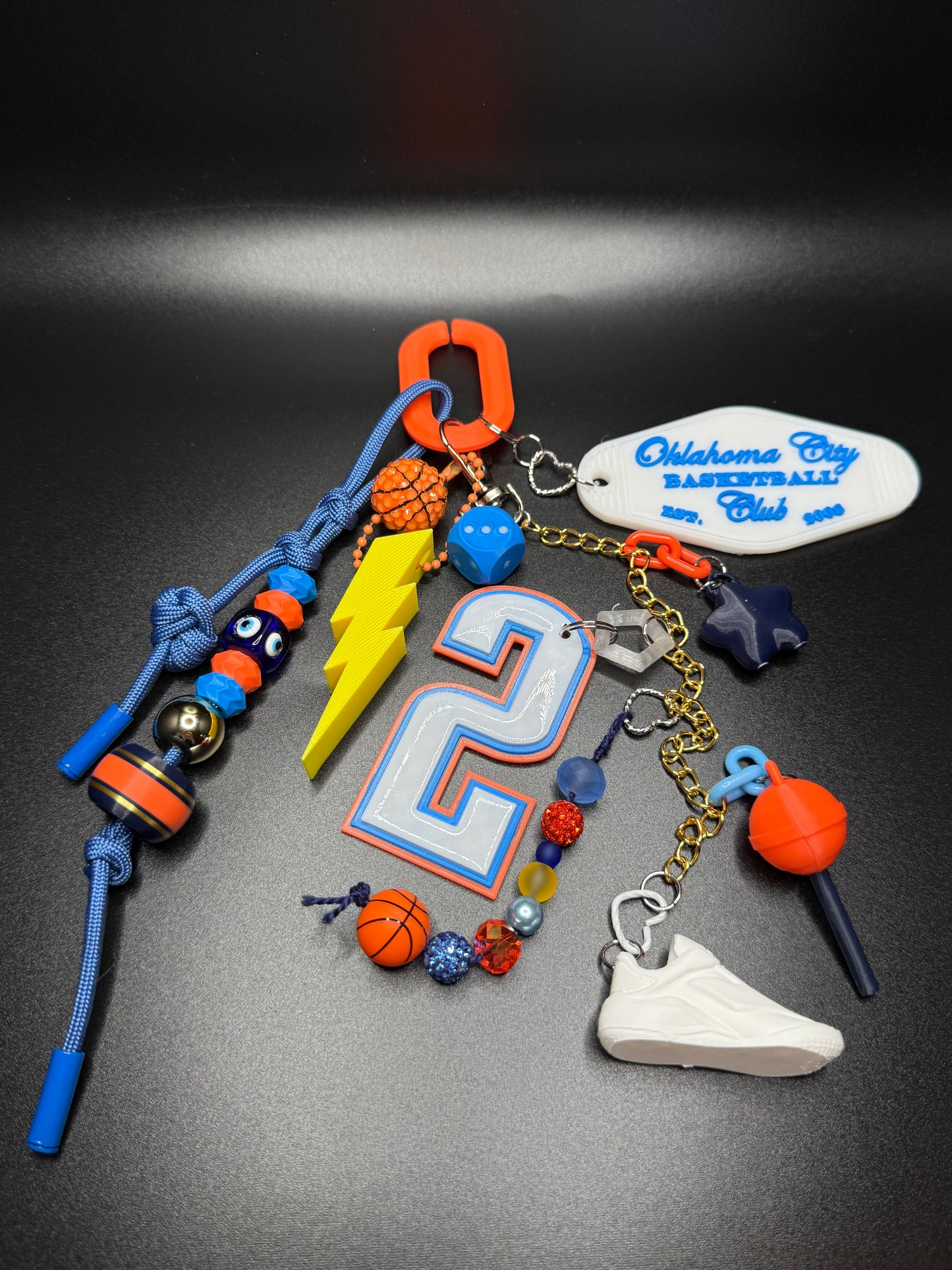 OKC Basketball Bag Charm - Blue #2
