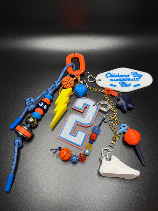OKC Basketball Bag Charm - Blue #2
