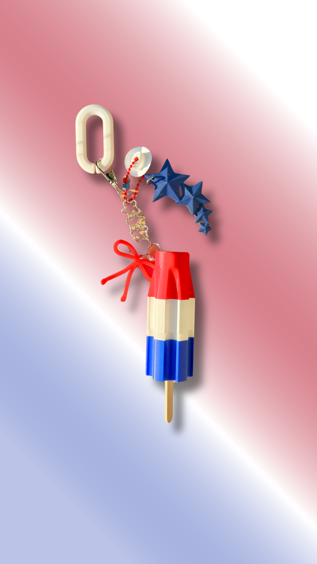USA Beaded Bag Charm | Patriotic Keychain Accessory