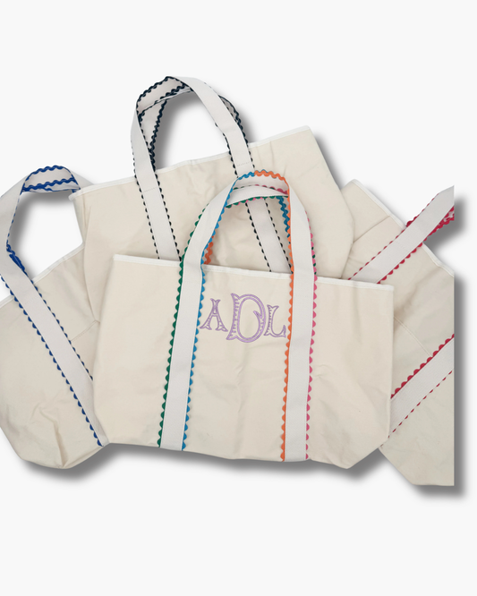 Ric Rac Scallop Canvas Tote Bag