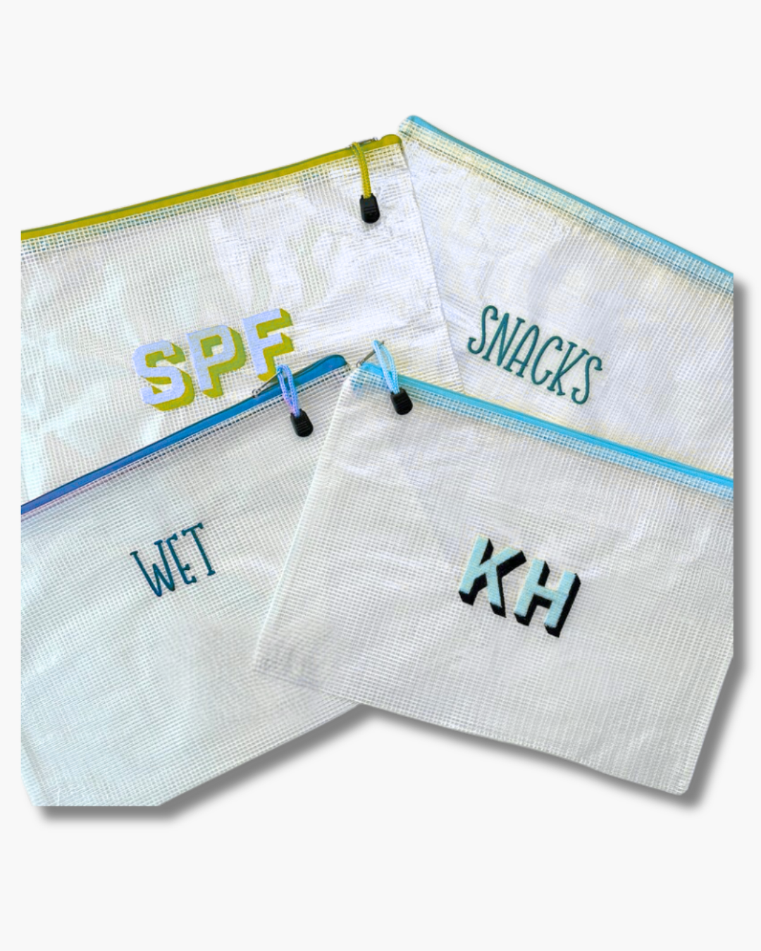 Personalized Mesh Zippered Storage Pouch