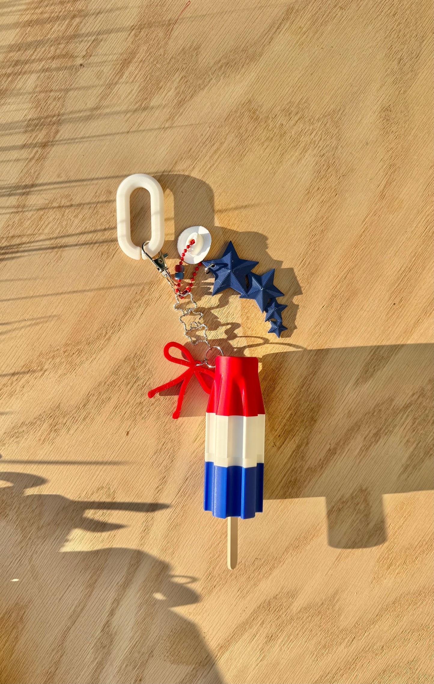 USA Beaded Bag Charm | Patriotic Keychain Accessory