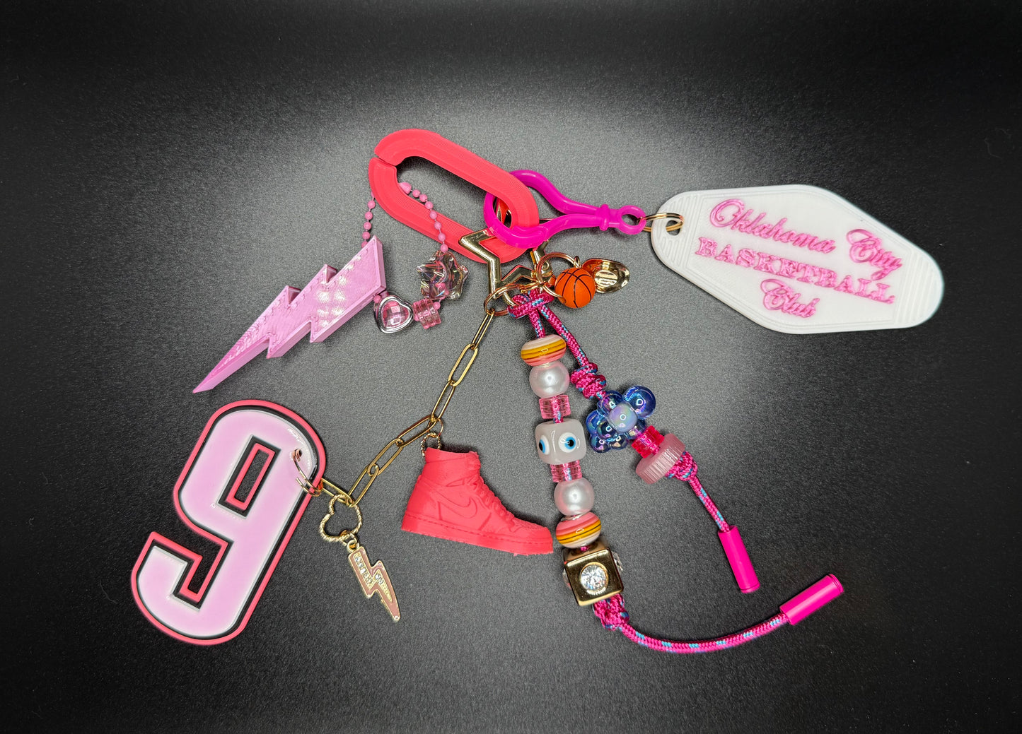 OKC Basketball Bag Charm - Orange Crush