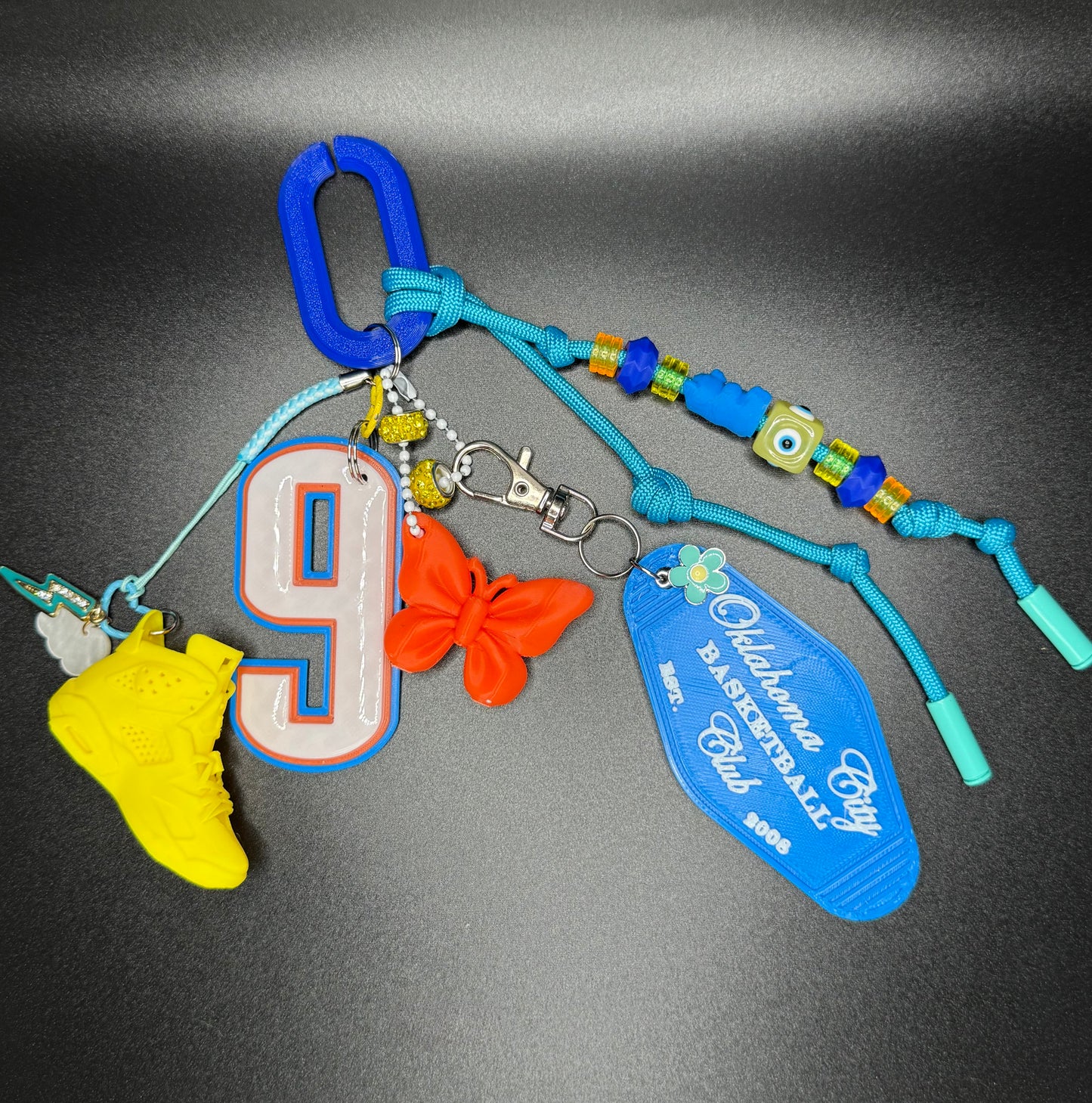 OKC Basketball Bag Charm - away jersey
