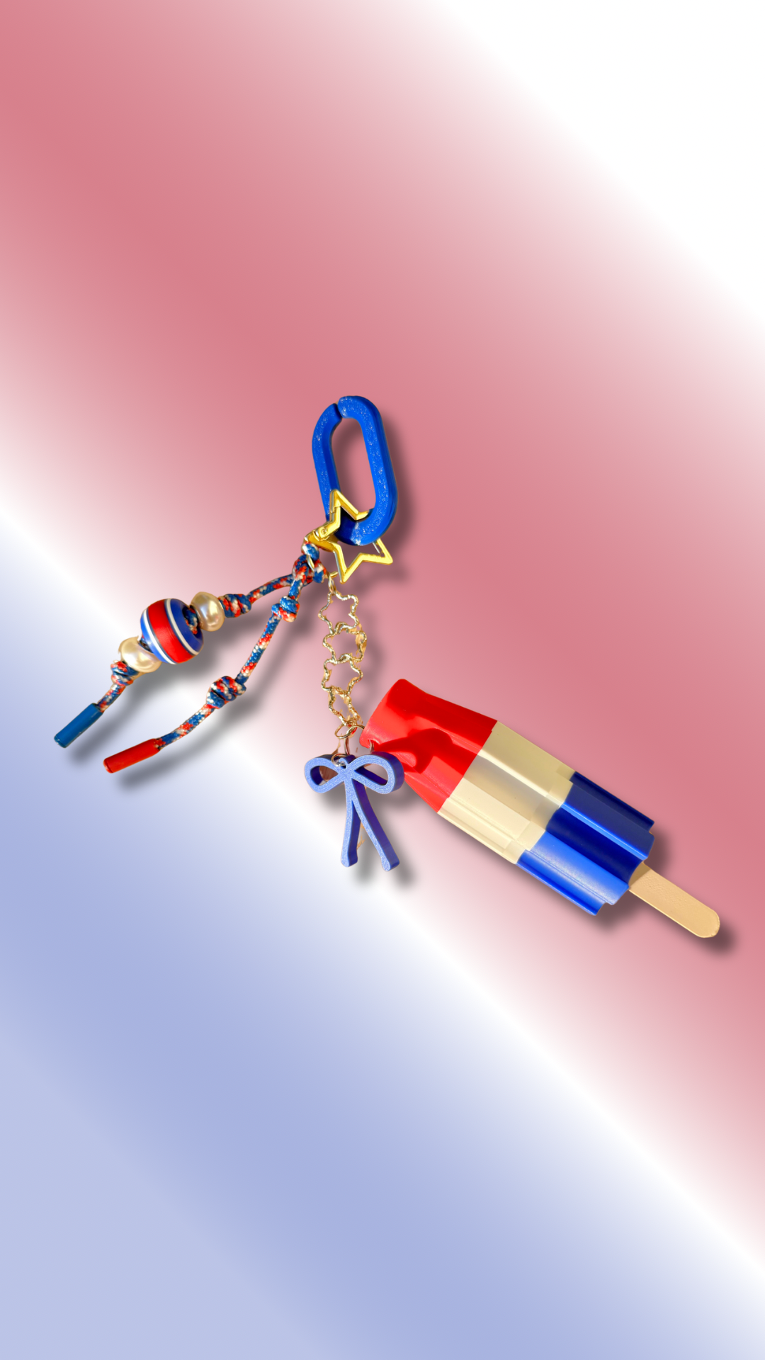 USA Beaded Bag Charm | Patriotic Keychain Accessory