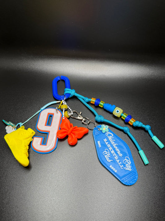 OKC Basketball Bag Charm - away jersey