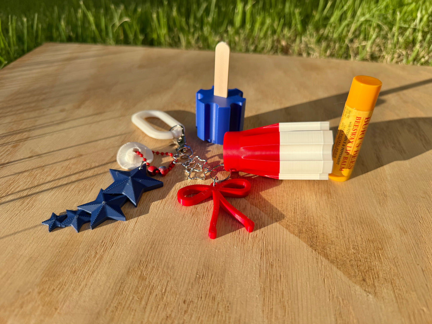 USA Beaded Bag Charm | Patriotic Keychain Accessory