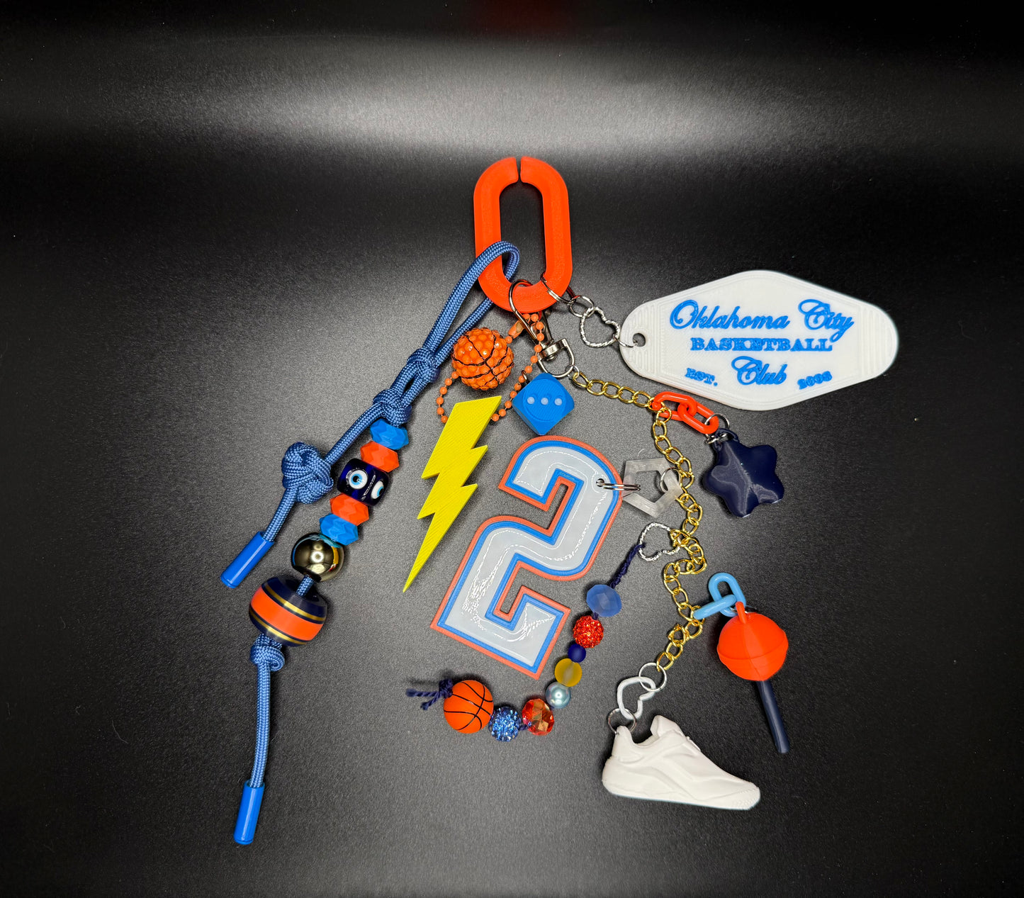 OKC Basketball Bag Charm - Blue #2