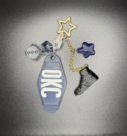 OKC Basketball Bag Charm - midnight OK