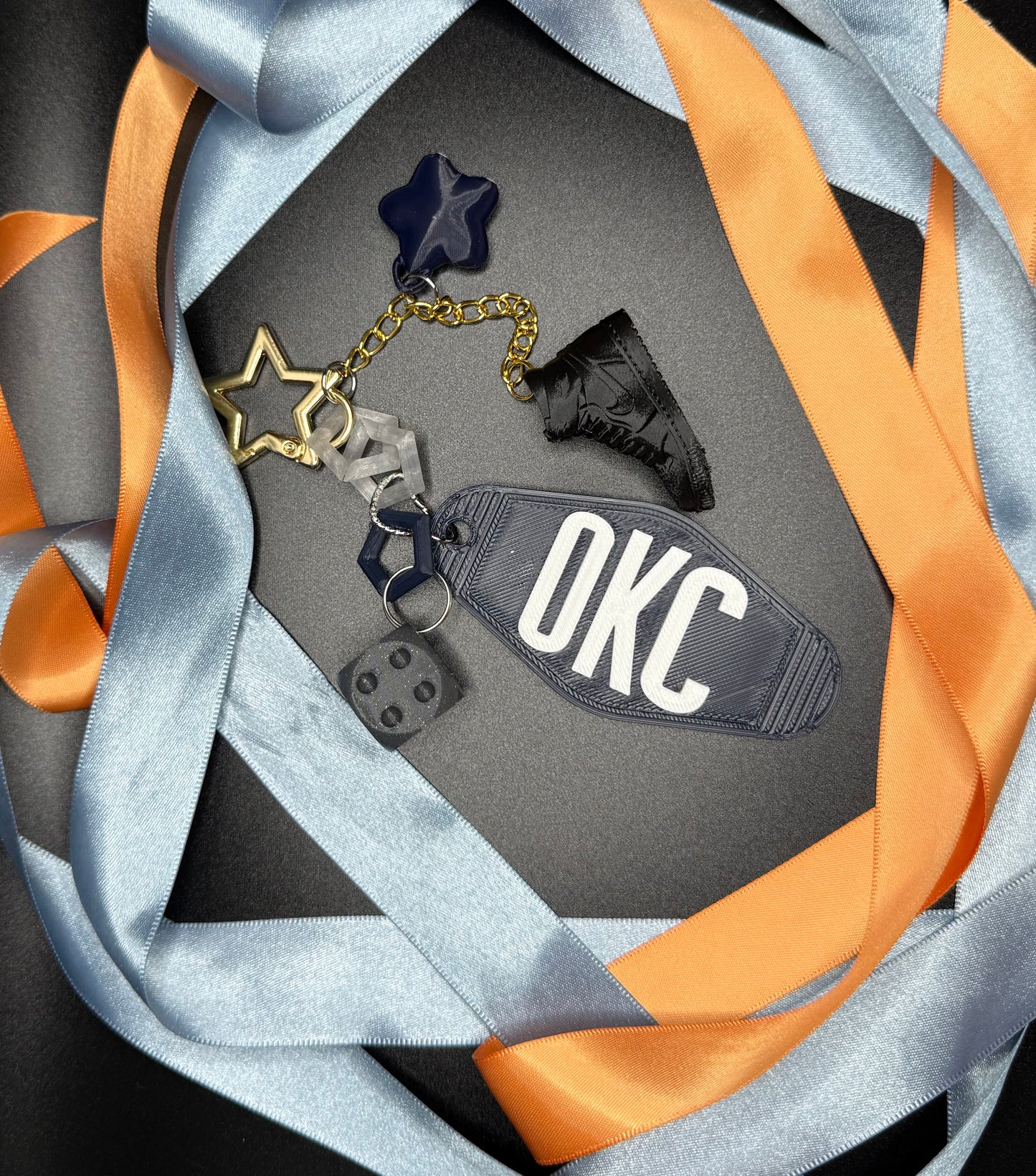 OKC Basketball Bag Charm - midnight OK